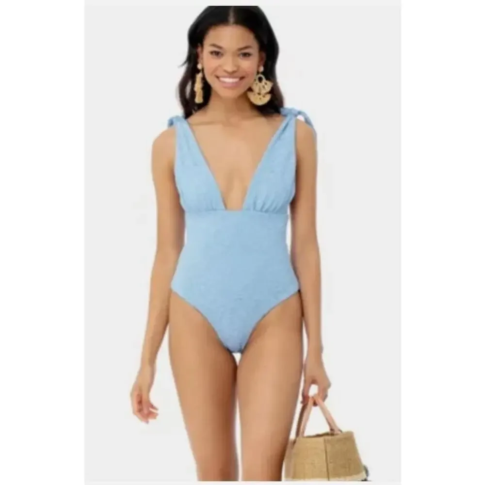 Mara Hoffman Sky Blue One Piece Swimsuit - Picture 2 of 6